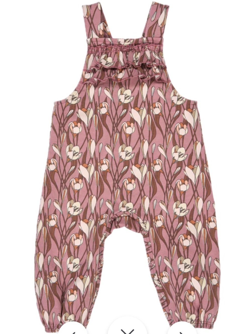 Girls Floral Pink Overalls Romper